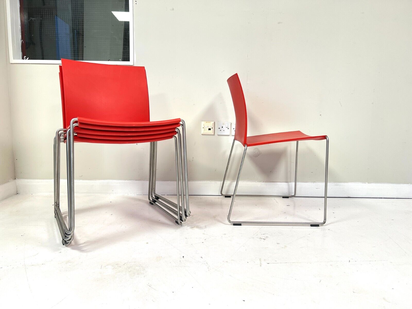 Set of 8, MDF Italia, M1 Stacking Dining Chair