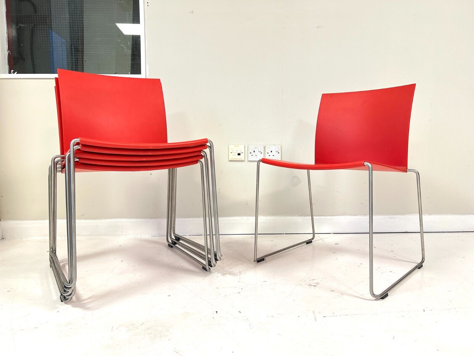 Set of 8, MDF Italia, M1 Stacking Dining Chair