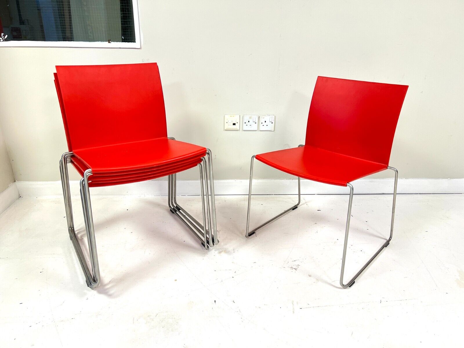 Set of 8, MDF Italia, M1 Stacking Dining Chair