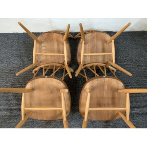 Set Of Four Ercol Windsor 376 Lattice Back Dining Chairs.