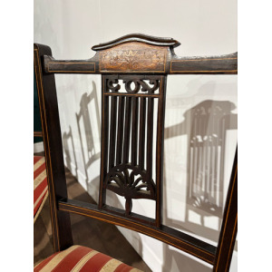 Set Of Four Victorian Inlaid Mahogany Dining Chairs
