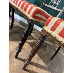 Set Of Four Victorian Inlaid Mahogany Dining Chairs