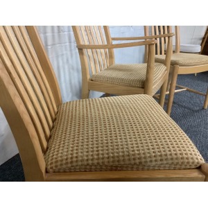 Set Of Three Ercol Penn Dining Chairs In Light Ash.