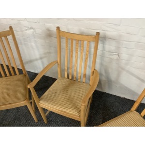 Set Of Three Ercol Penn Dining Chairs In Light Ash.