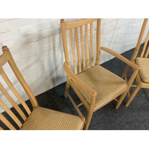 Set Of Three Ercol Penn Dining Chairs In Light Ash.