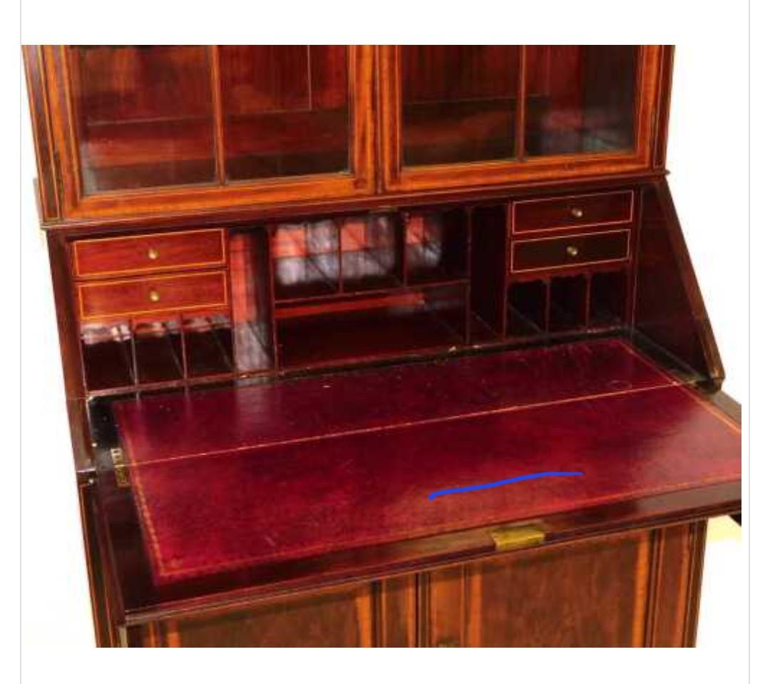 Sheraton Revival Edwardian Mahogany Bureau Bookcase