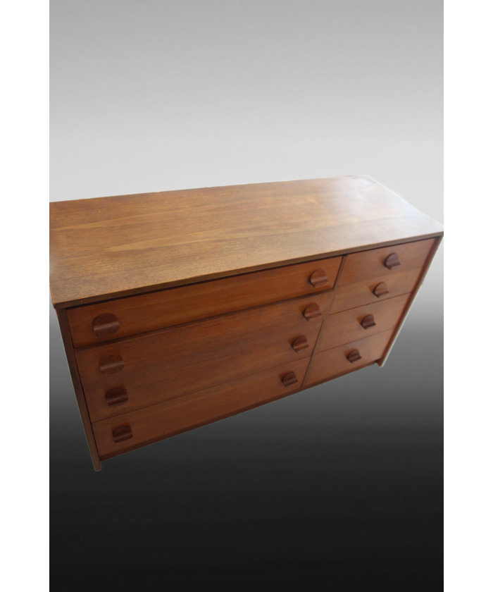 Mid Century Vintage STAG Teak Chest of 8 Drawers
