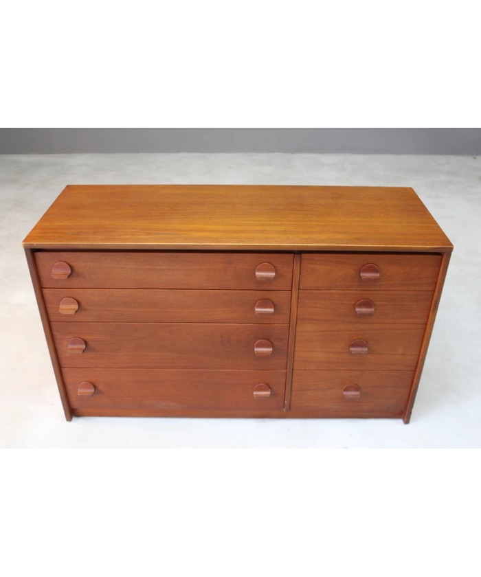 Mid Century Vintage STAG Teak Chest of 8 Drawers
