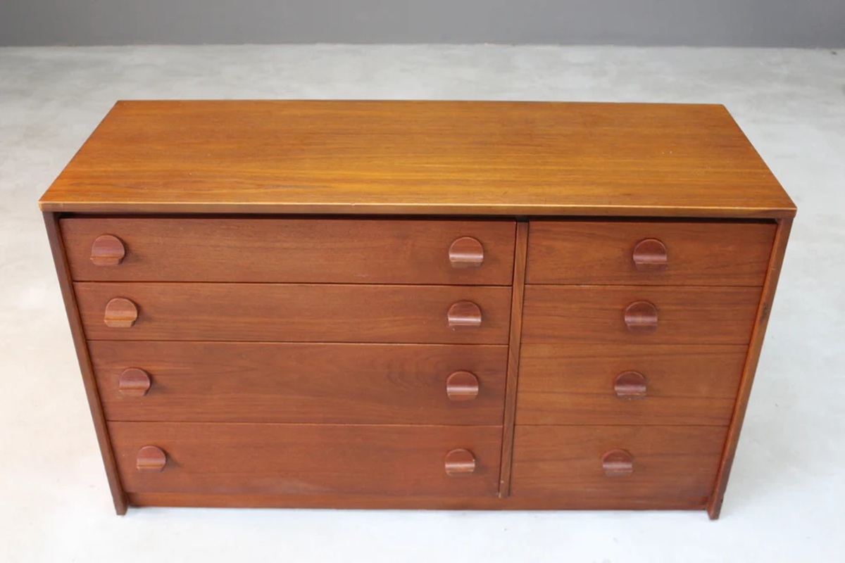 Mid Century Vintage STAG Teak Chest of 8 Drawers