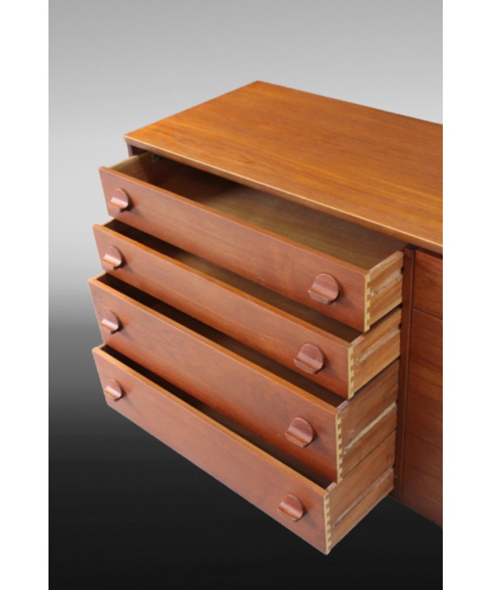 Mid Century Vintage STAG Teak Chest of 8 Drawers