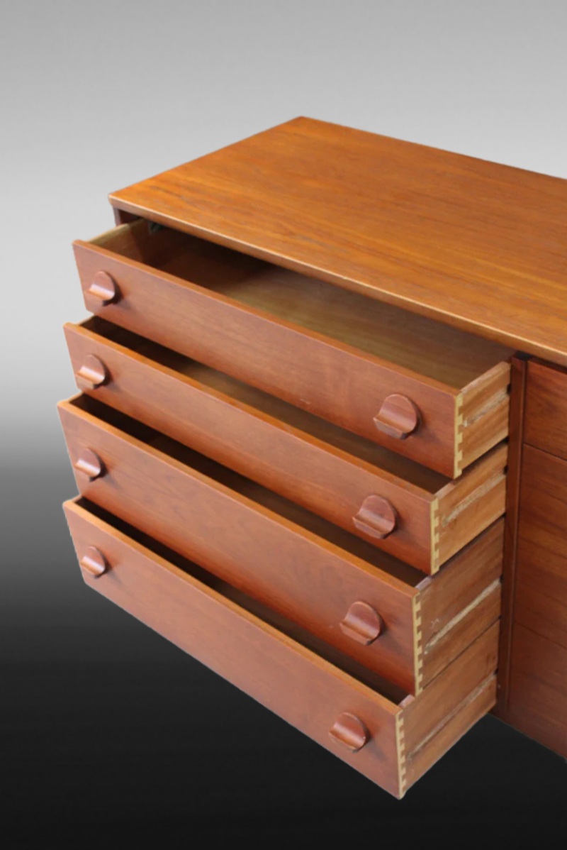 Mid Century Vintage STAG Teak Chest of 8 Drawers