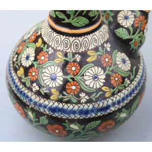 A large antique Swiss Alpine Thoune (Thun) Majolica pottery Wine Pitcher C.19thC