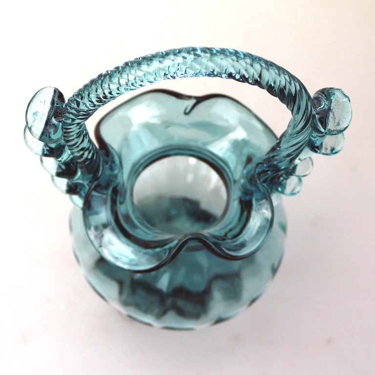 A good antique arts & crafts Art Glass novelty Venetian Basket C. 1st half 20thC - Image 7