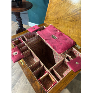 Victorian Walnut Trumpet Sewing Table