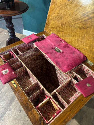 Victorian Walnut Trumpet Sewing Table