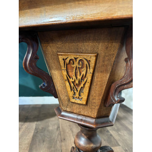 Victorian Walnut Trumpet Sewing Table