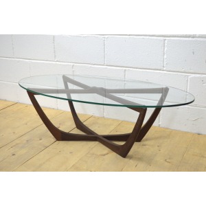 vintage coffee table teak G Plan spider glass top mid century danish DELIVERY