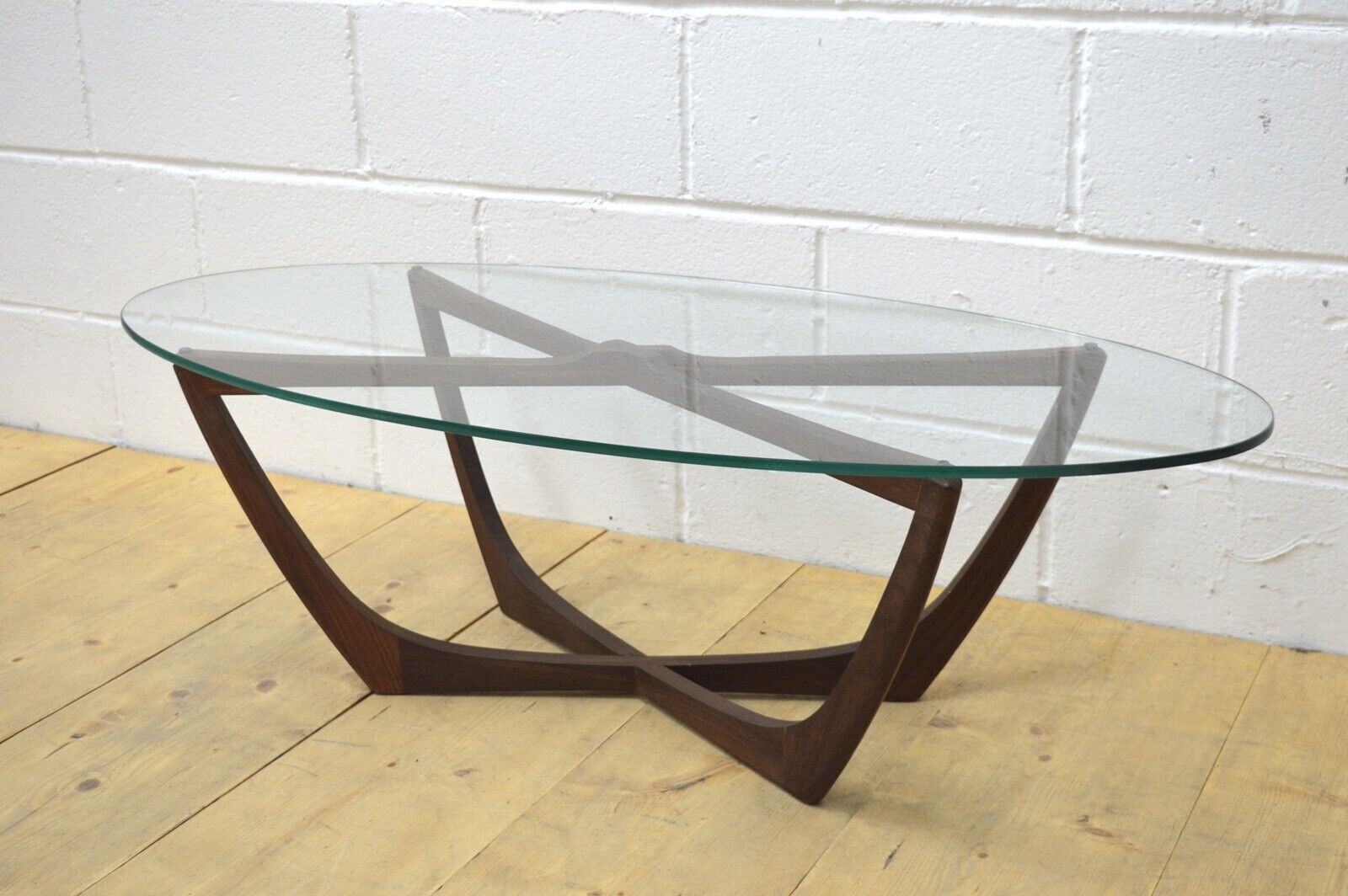 vintage coffee table teak G Plan spider glass top mid century danish DELIVERY