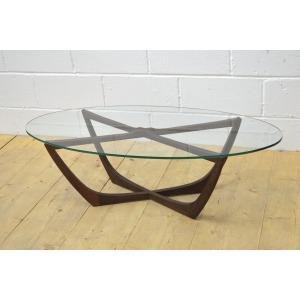 vintage coffee table teak G Plan spider glass top mid century danish DELIVERY