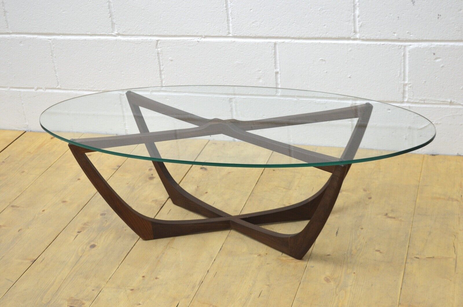 vintage coffee table teak G Plan spider glass top mid century danish DELIVERY