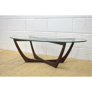 vintage coffee table teak G Plan spider glass top mid century danish DELIVERY