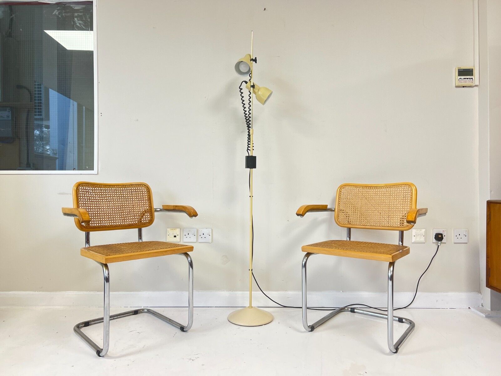 Vintage Cream Twin Spotlight Lamp