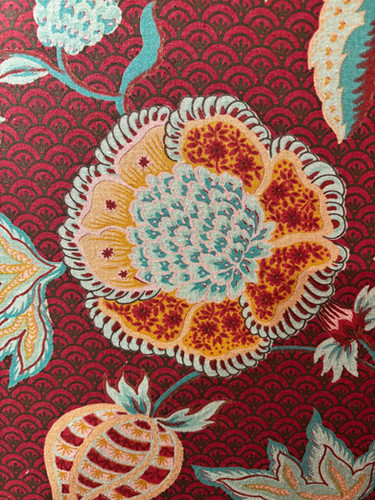 Vintage Fabric Covered Three Fold Dressing Screen