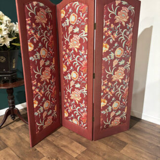 Vintage Fabric Covered Three Fold Dressing Screen