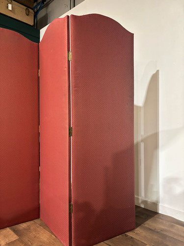 Vintage Fabric Covered Three Fold Dressing Screen