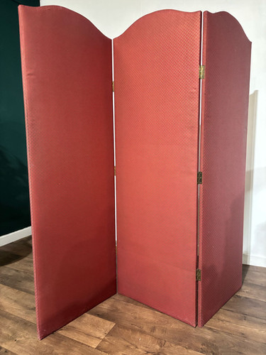 Vintage Fabric Covered Three Fold Dressing Screen