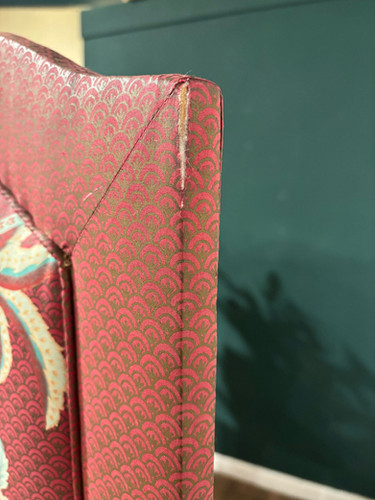 Vintage Fabric Covered Three Fold Dressing Screen