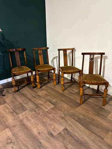 Vintage Honey Oak Dining Chairs