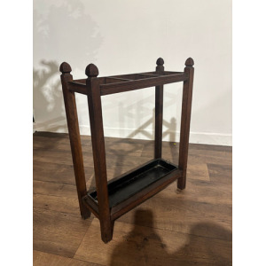 Vintage Oak Stick Stand With Drip Tray