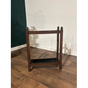 Vintage Oak Stick Stand With Drip Tray