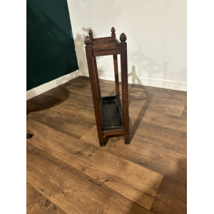 Vintage Oak Stick Stand With Drip Tray