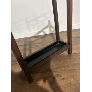 Vintage Oak Stick Stand With Drip Tray