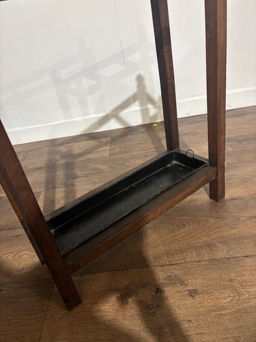Vintage Oak Stick Stand With Drip Tray