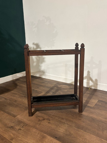 Vintage Oak Stick Stand With Drip Tray