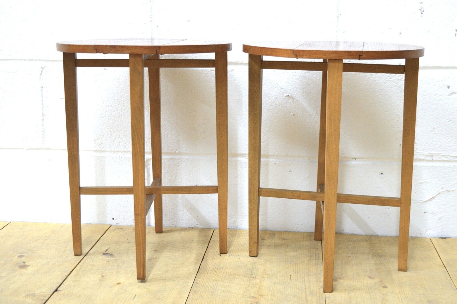 Vintage Table Coffee Side Folding Bedside Set of 2 Teak Danish Design