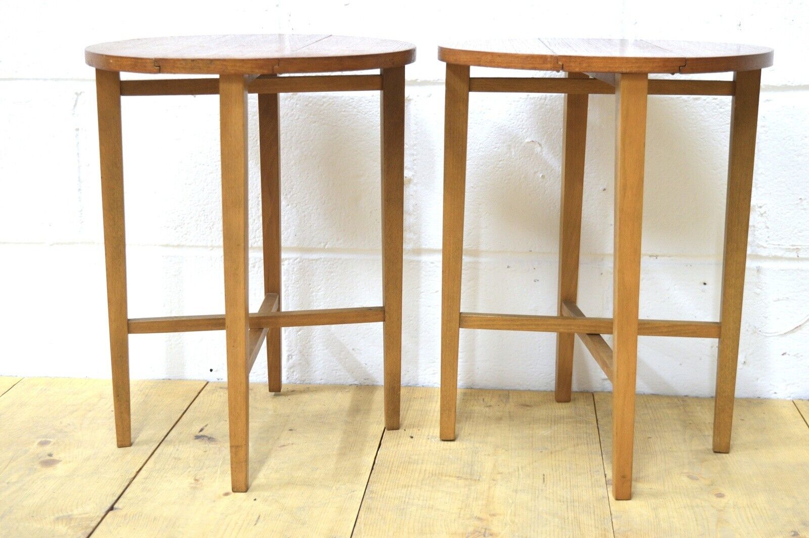 Vintage Table Coffee Side Folding Bedside Set of 2 Teak Danish Design