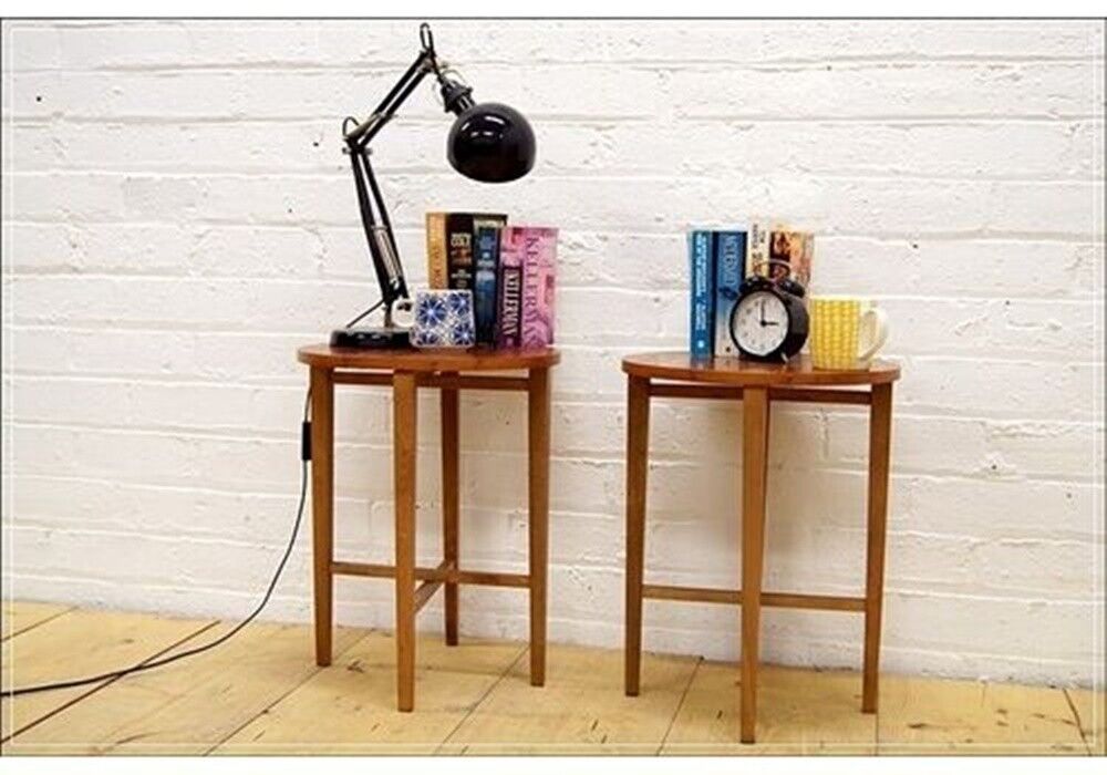 Vintage Table Coffee Side Folding Bedside Set of 2 Teak Danish Design