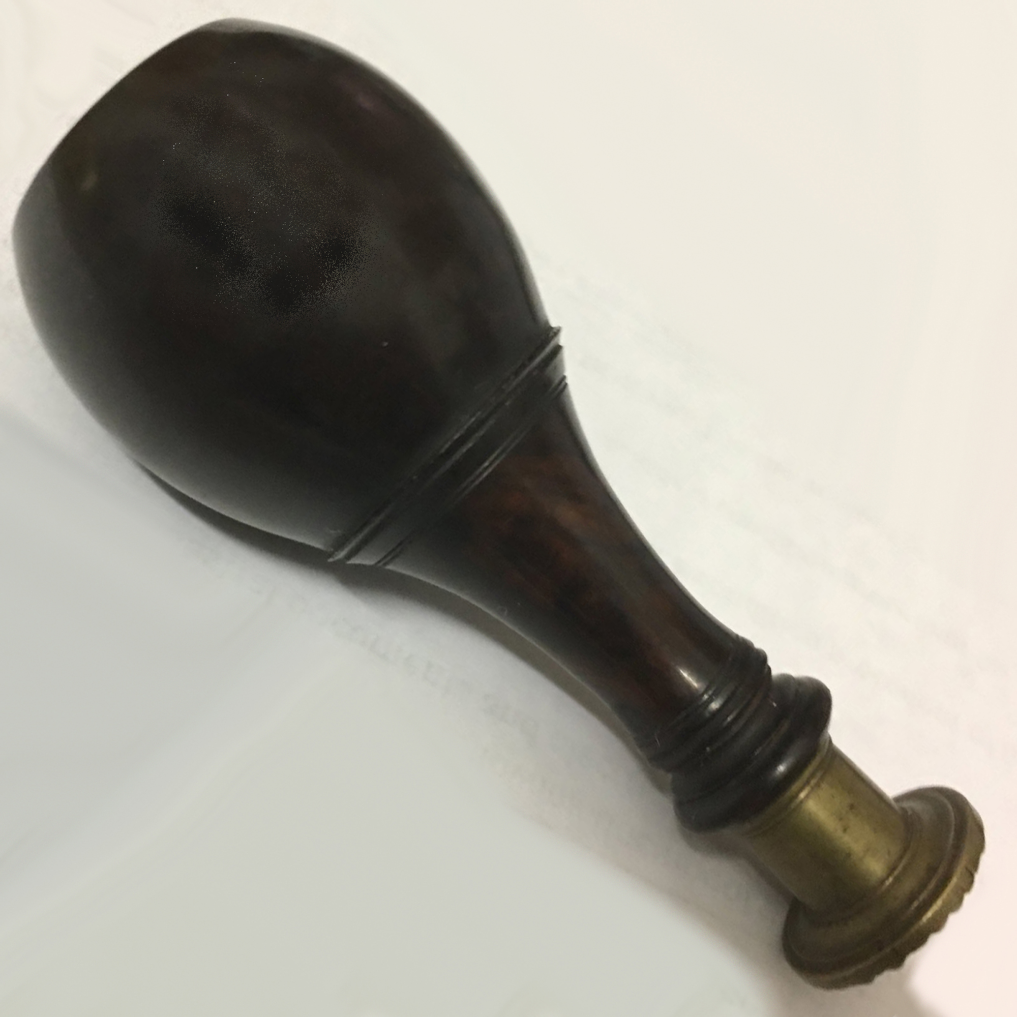 A good & large antique turned hardwood Georgian Desk Wax Seal C.early 19thC