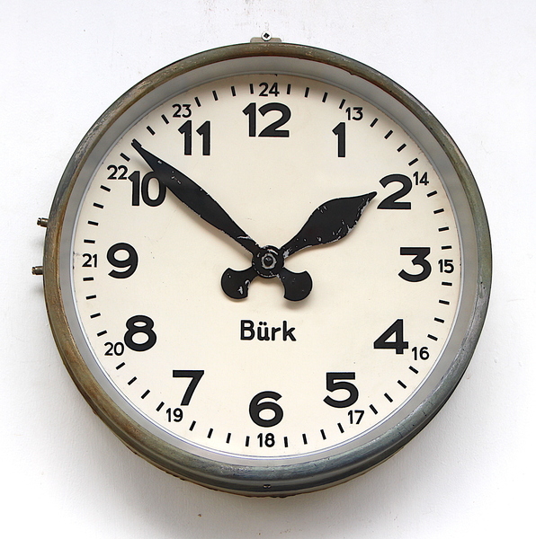 1950s West German Vintage Factory Wall Clock. Fully Guaranteed