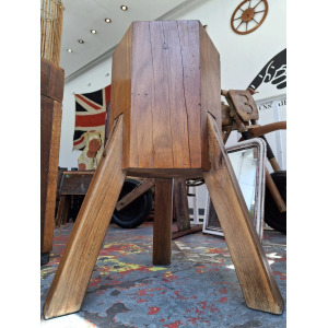 1960s Continental Brutalist 'Chopping Block' Side Table/Stand
