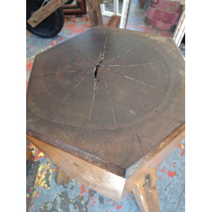 1960s Continental Brutalist 'Chopping Block' Side Table/Stand