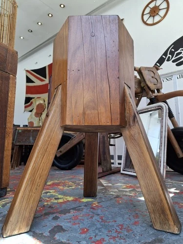 1960s Continental Brutalist 'Chopping Block' Side Table/Stand