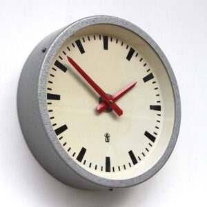 1960s East German Vintage Factory Wall Clock. Fully Guaranteed