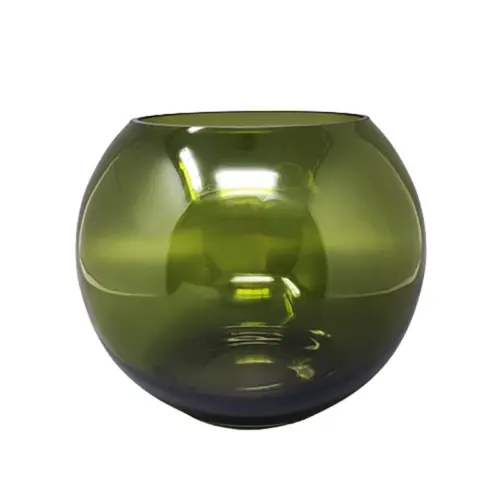 1960s Gorgeous Green Vase By Flavio Poli. Made in Italy