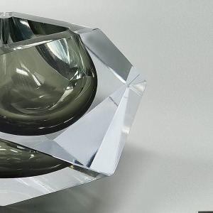 1960s Astonishing Large Grey Ashtray or Catch-All By Flavio Poli for Seguso
