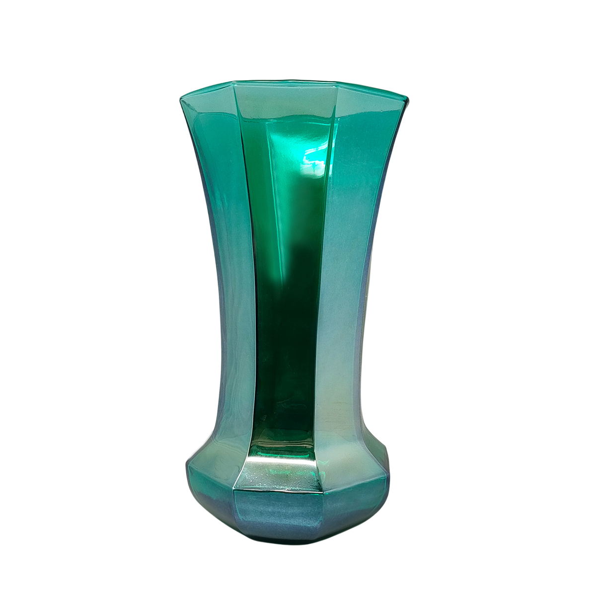 1970s Exquisited Handcrafted Green Vase by Ca dei Vetrai in Murano Glass. Made in Italy